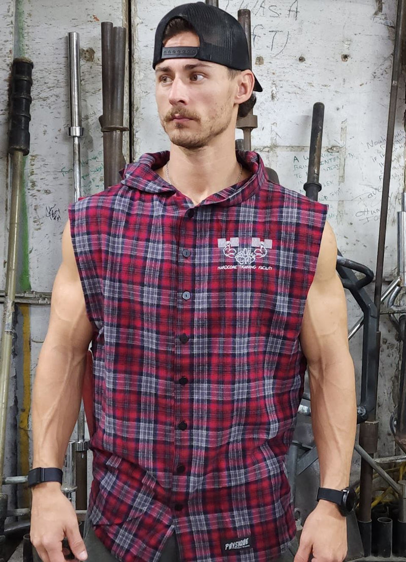 Load image into Gallery viewer, Classic Metroflex Gym Sleeveless Flannel hoodie
