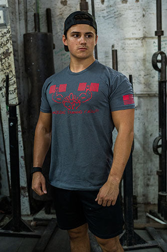 Classic Metroflex Gym T-Shirt Red Logo | Metroflex Gym