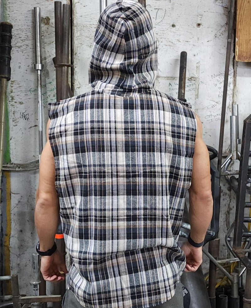 Load image into Gallery viewer, Classic Metroflex Gym Sleeveless Flannel hoodie
