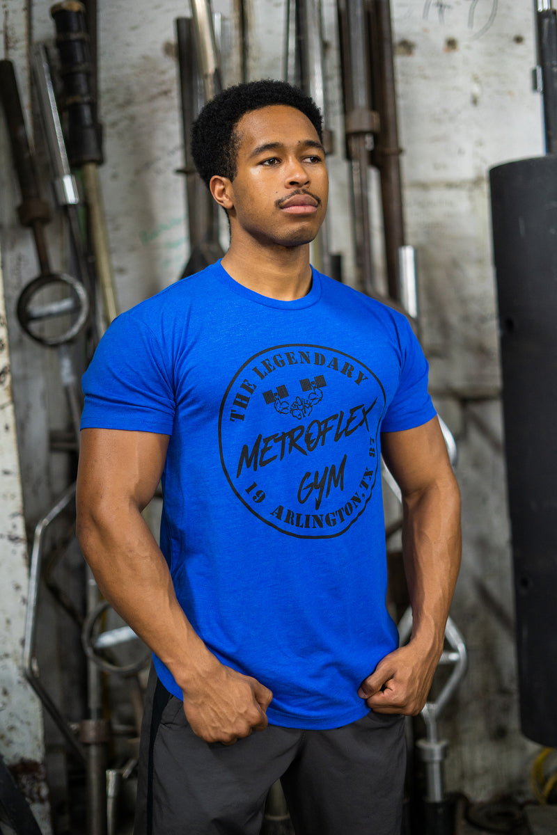 Load image into Gallery viewer, &quot;Legendary&quot; Metroflex Gym T-Shirt | Blue | Metroflex Gym
