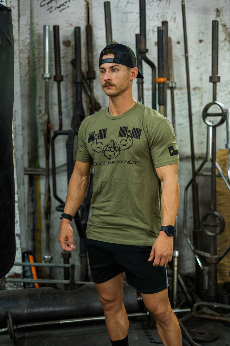 Load image into Gallery viewer, Classic Metroflex Gym T-Shirt | Military Green | Metroflex Gym
