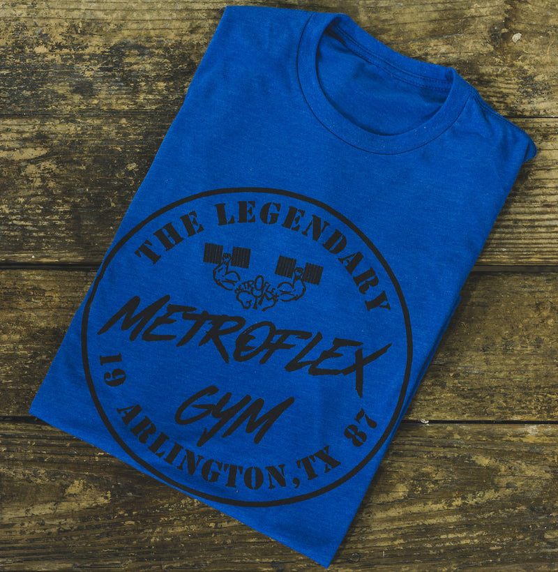 Load image into Gallery viewer, &quot;Legendary&quot; Metroflex Gym T-Shirt | Blue | Metroflex Gym
