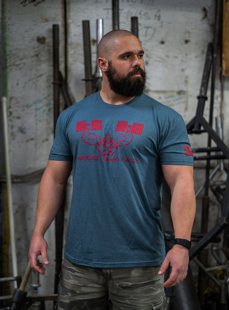 Load image into Gallery viewer, Classic Metroflex Gym T-Shirt Red Logo
