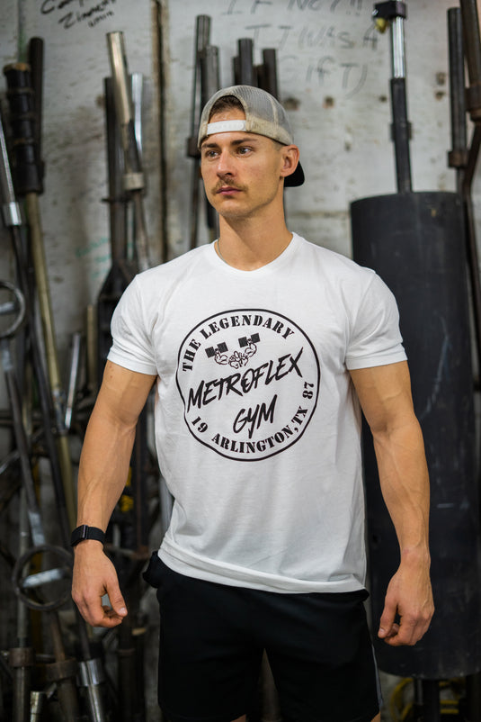 "Legendary" Metroflex Gym T-Shirt | White | Metroflex Gym
